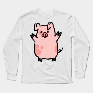 Happy Cute Cartoon Piggy Long Sleeve T-Shirt